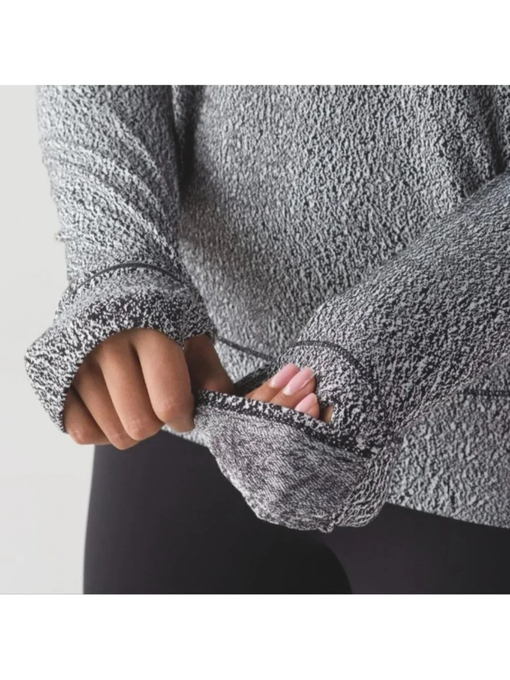 Lululemon Rush Hour Long Sleeve Running Luon Spray Jacquard White Black